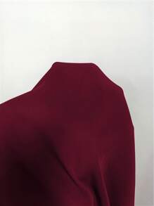 Rafferiza 女士优雅休闲连衣裙，斜肩褶饰，不对称下摆长袖紧身长裙女装 - 紅色 - 查看 8