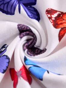 SHEIN Summer Cute Knitted Butterfly Pattern Bodysuit For Baby Girls - White - View 5