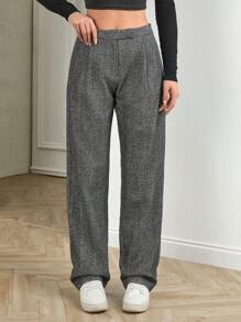 SHEIN Tall Pantalones globo de cintura alta de unicolor para mujer