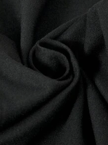 SHEIN Explorewe Teen Girl Black Flared Pants With Print - Black - View 7