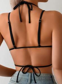 SHEIN Swim Summer Beach Outfits For Women, Sexy Casual Elegant Going Out Beach Swimsuits Bikini - Black - View 2