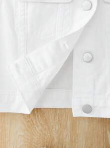 SHEIN Tween 女童 Y2K 春夏波西米亚风水洗休闲时尚学院风无袖牛仔夹克