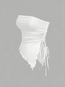 SHEIN MOD Strapless Side Tie-Up Waist Ruched Multi-Piece Top - Green - View 13