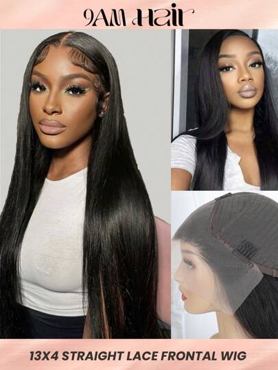Transparent Lace Front Straight 13*4 Lace Front Wigs Pre Plucked Unprocessed Human Hair Wigs Natural Black Cheap Human Hair Wig For Women