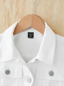 SHEIN Tween 女童 Y2K 春夏波西米亚风水洗休闲时尚学院风无袖牛仔夹克