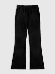 ROMWE MEN Goth Men's Multi-Layer Letter & Skull Graphic Flared Sweatpants,