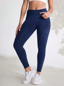 SHEIN Sports بنطلون نسائي للتنزه في الهواء الطلق، ناعم، مرن، مبطن حراريًا، مناسب للتخييم والتنزه والتنقل الحضري - ازرق ضبابي - مشاهدة 6