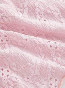 SHEIN MOD Retro V-Neck Cropped Flare Sleeve Tie-Front Top For Women - Pink - View 3