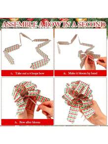 SHEIN 6/12 件 40 毫米宽蕾丝适用于圣诞礼物包装、圣诞装饰、花店、圣诞节 - 彩色 - 查看 2