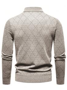Manfinity Homme Męski lekki sweter dzianinowy z zamkiem błyskawicznym i długim rękawem
