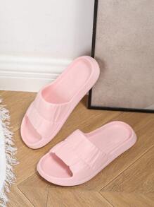 Women's Summer Slippers, Non-Slip Bathroom Shower Pink Slippers, Lightweight EVA One-Piece Molded Plastic Sandals Spring Shoes Spring Break Easter For Casual Beach Style For Christmas - Pink - View 3