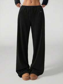 SHEIN PETITE Cinturón reversible de mujer con bordado de letra para pantalones casuales