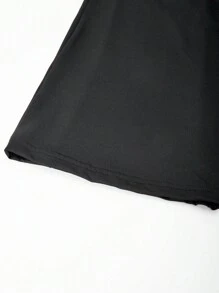 SHEIN Explorewe Teen Girl Black Flared Pants With Print - Black - View 8