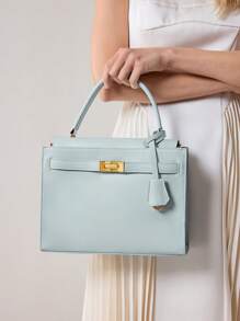 MOTF PREMIUM BOLSA MINIMALISTA FEMININA COM DETALHES DE METAL E ALÇA SUPERIOR