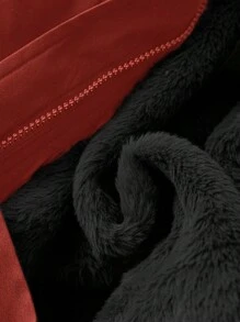 SHEIN LUNE Capa con capucha forrada térmica casual para mujer, térmica para otoño/invierno