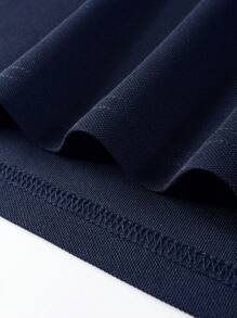 Manfinity Homme Men's Striped Short Sleeve Casual/Business Polo Shirt - Royal Blue - View 3