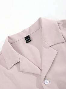 Manfinity Homme Loose Fit Men Solid Lapel Neck Shirt & Pants Set