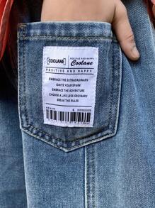 SHEIN Pantalones cortos vaqueros básicos y sencillos, de corte holgado y cómodo, con detalles de parches, en color azul, para uso diario, ideal para adolescentes, en verano y primavera, para festivales y la playa - Azul - Ver 7