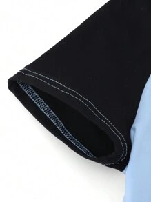 SHEIN Y2K Raglan Sleeve Five-Pointed Star Print Cropped T-Shirt For Teen Girls - Baby Blue - View 4