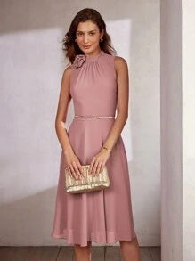 MOTF Classy STEREO FLORAL FLOWY SLEEVELESS DRESS