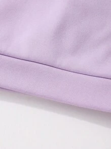 SHEIN Conjunto de falda y sudadera con cuello polo 2 en 1 para niña preadolescente