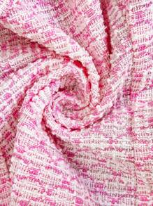 SHEIN Essnce Plus Size Women's Jacquard Knit Patterned Bandeau Top, "Valentine's Pink Lover" For Summer