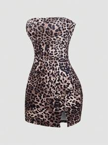 SHEIN Unity Women's 3pcs Bodycon Bandeau Dress, For New Year Outfits - Multicolor - View 4