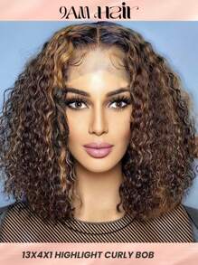 卷波浪波波頭13X4X1T型蕾絲假髮短卷假髮頭髮替代品假髮適合女士顏色 - S4/27 - 查看 2