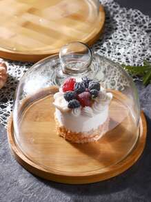 1 件圆形竹制食物托盘，简易托盘，适合家庭、厨房、圣诞节礼物