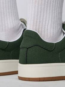 MISSGUIDED Premium Platform Sneakers With Suede Upper Contrast Stripe Gum Sole Retro Athletic Lifestyle Tennis Court Inspired Classic Trainer - Green - View 4