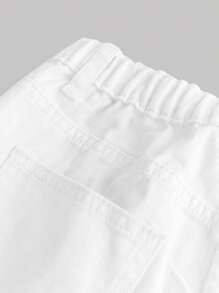 SHEIN Girlism Saia jeans com design de fivela assimétrica estilo Y2K lavado sólido para meninas pré-adolescentes para férias de verão, roupas de verão para meninas, roupas de volta às aulas, roupas de rua