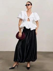 SURIMA Blusa informal de unicolor para mujer, sencilla y de moda, para uso diario