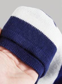 SHEIN MOD Women's Contrast Color Stripe Collared Sweater Dress - Blue - View 7