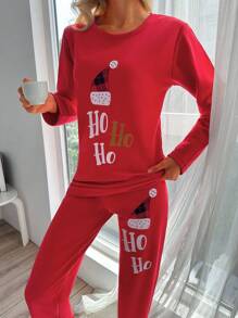 RueChic Hat & Letter Graphic Lounge Set