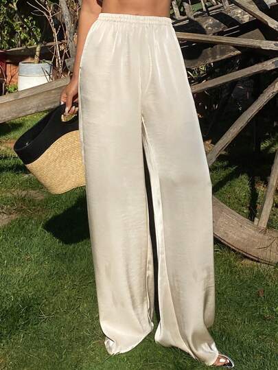 DAZY Women Solid Color Casual Straight Leg Pants