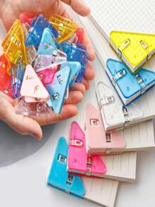 SHEIN Set de 10 piezas/20 piezas Clips multiusos de sujeción triangular, útiles sujetadores organizadores de archivos para documentos, papeles, facturas - Multicolor - Ver 1