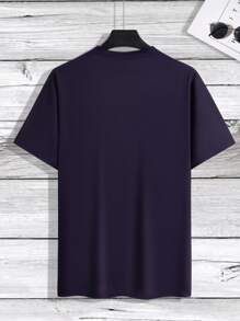 Manfinity Homme Maglietta casuale a maniche corte, oversize, con stampa di lettere e blocchi di colore, per uomo