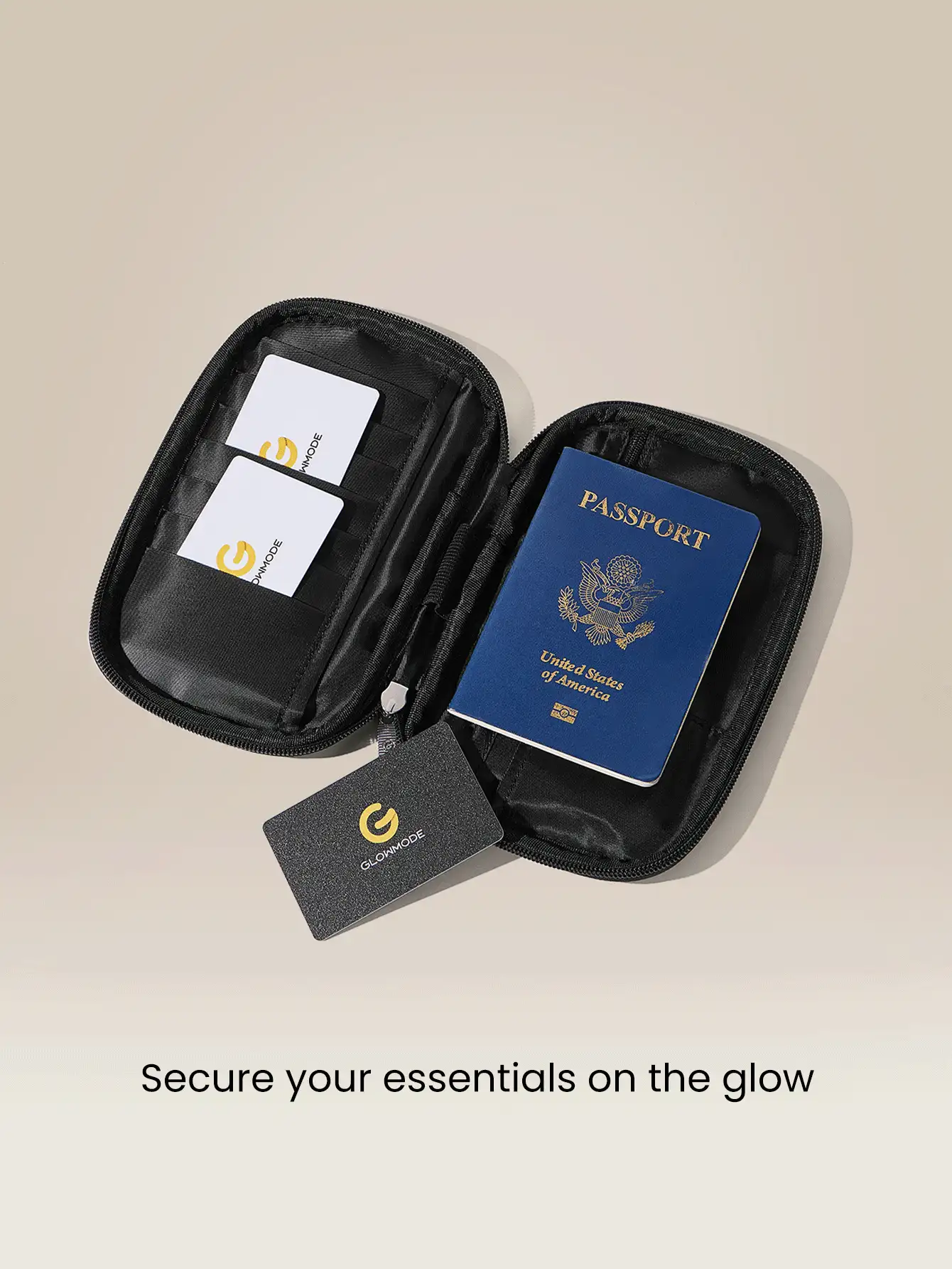 0.5L Travel Easy Zippered Multi-Pocket Card & Passport Pouch Daily Travel Trip
