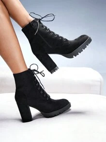 CUCCOO GRLICON Women's Ankle Boots, Y2K Style, Punk Style, Biker Style, Cool Girl Style, Suitable For Halloween, Christmas, Party - Black - View 7