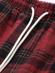 女士秋季休闲格子抽绳腰阔腿裤 - 彩色 - 查看 9