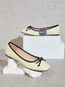 SHUZIA True Wide Width Women's Flats For All-Day Comfort Spring Shoes Spring Break Easter - Yellow - View 2