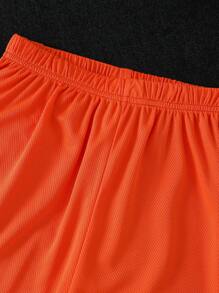 SHEIN Tween Boy Street Style Full-Width Print T-Shirt & Shorts Set - White - View 5