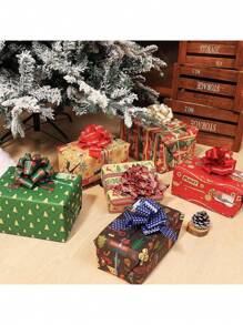 SHEIN 6/12 件 40 毫米宽蕾丝适用于圣诞礼物包装、圣诞装饰、花店、圣诞节 - 彩色 - 查看 8