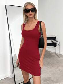 SHEIN Essnce Women Wide Strap Minimalist Casual Camisole Dress