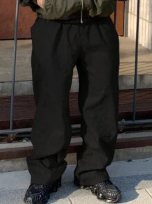 DAZY 男士春季字母刺绣黑色运动裤男士慢跑裤秋季