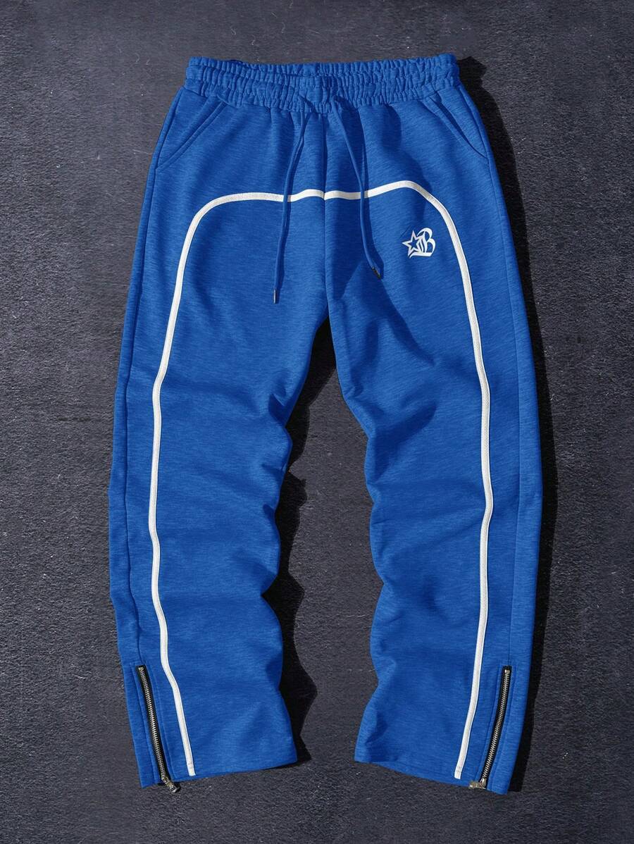 Aesthetic Post--Men's Simple Fashion Casual Daily Sweat Pants - Royal Blue - View 1