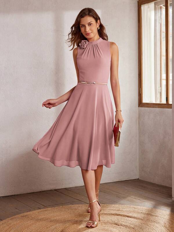MOTF Classy STEREO FLORAL FLOWY SLEEVELESS DRESS