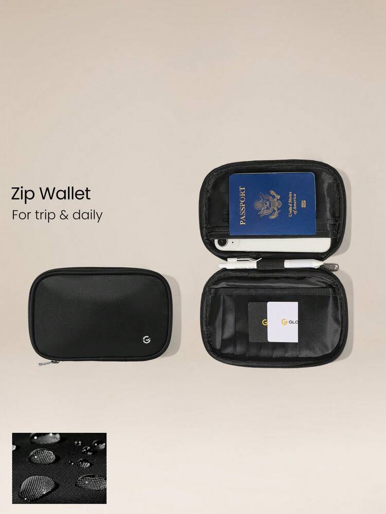 0.5L Travel Easy Zippered Multi-Pocket Card & Passport Pouch Daily Travel Trip