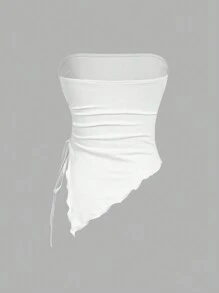 SHEIN MOD Strapless Side Tie-Up Waist Ruched Multi-Piece Top - Green - View 11