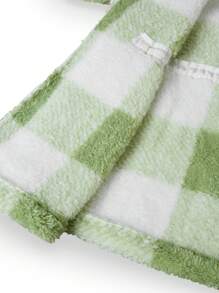 SHEIN LUNE Plus Size Front Zip Up Long Sleeve Plaid Minimalist Jacket, Casual Everyday Wear - Multicolor - View 6